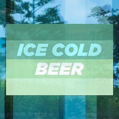 Cgsignlab | בירה קרה קרח -חלון שיפוע מודרני נצמד | 36 x24
